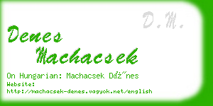 denes machacsek business card